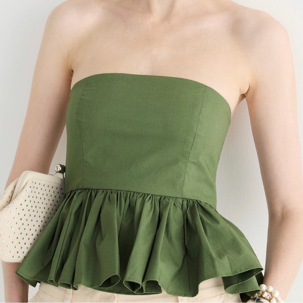 J Crew Strapless Peplum Top, size 14, New with tags